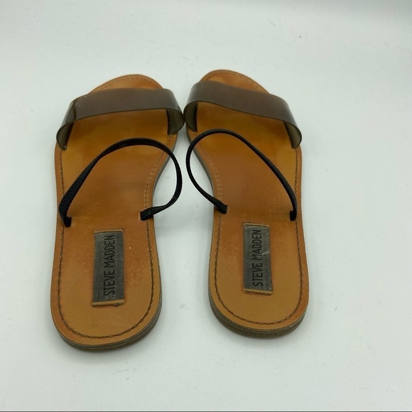 Steve Madden Dasha Sandals Slip On Elastic Strap Lucite Upper Sz 7.5M - Picture 8 of 10